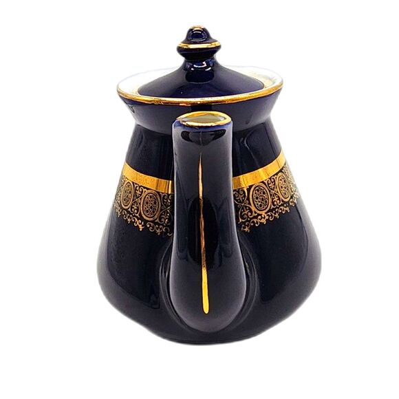 Vintage Hall Royal Blue & Gold Collectible Teapot 063X 6 Cup - Picture 7 of 9